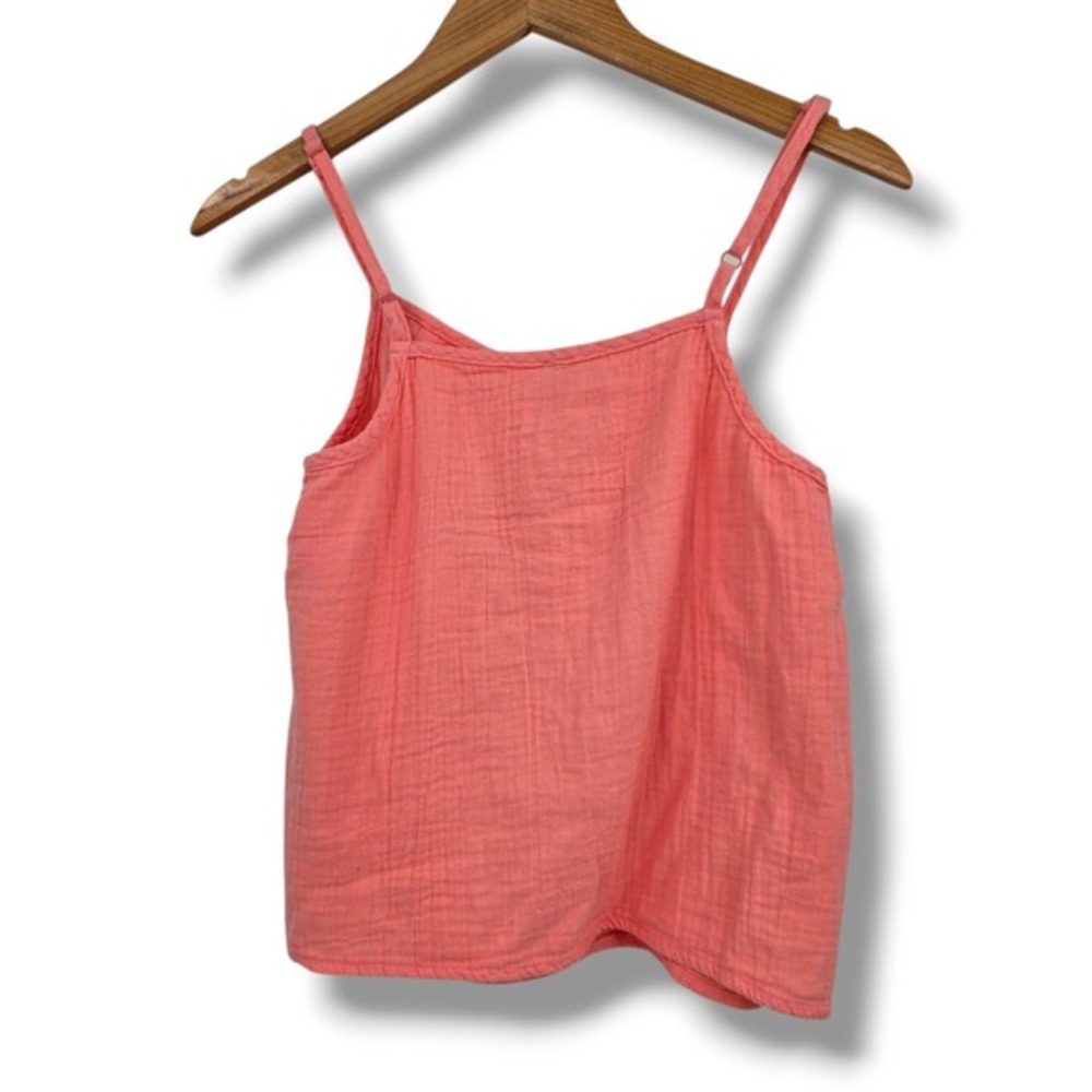 Bobi Los Angeles‎ Coral Pink Cotton Gauze Cami Top Adjustable Straps Medium NEW
